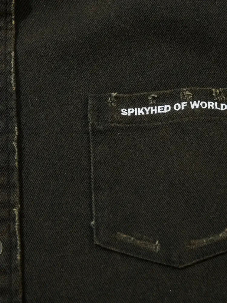 Men's Cross Button Up Oversized Denim Shirt