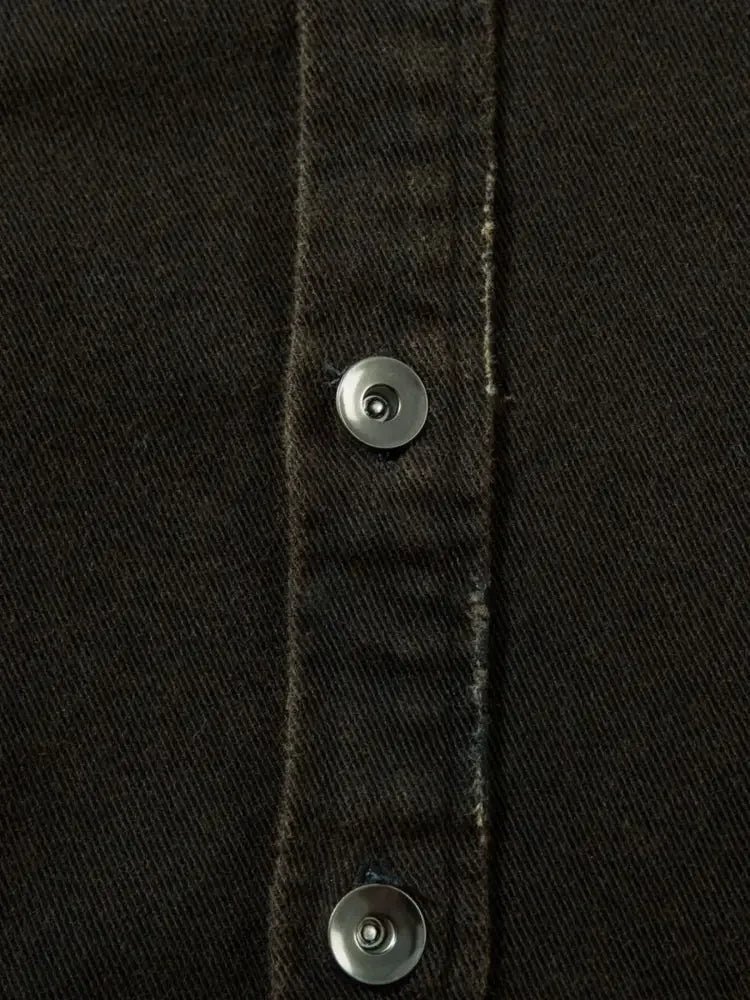 Men's Cross Button Up Oversized Denim Shirt