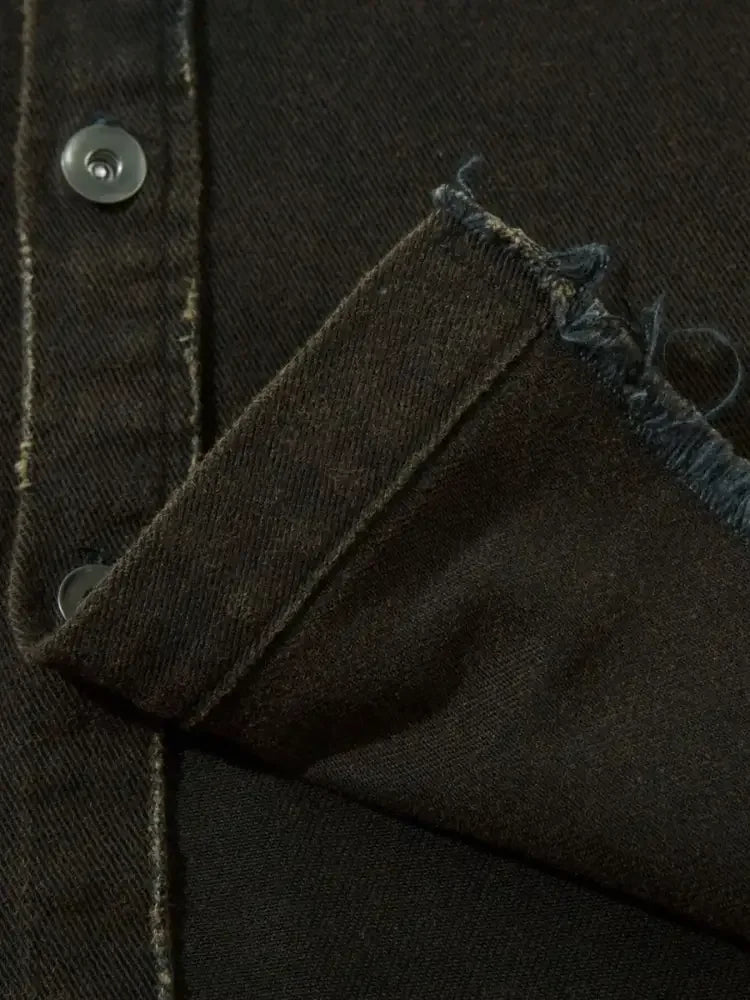 Men's Cross Button Up Oversized Denim Shirt