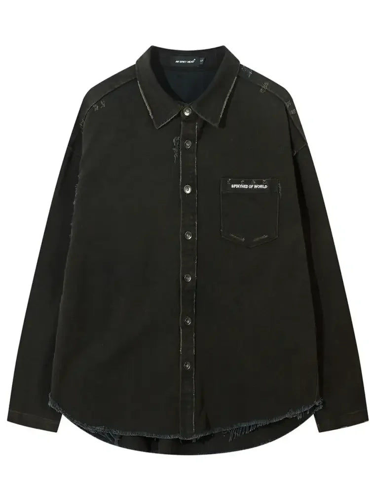 Men's Cross Button Up Oversized Denim Shirt