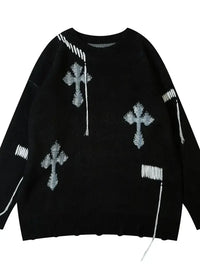 Men's Cross Round Neck Sweater