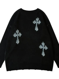 Men's Cross Round Neck Sweater