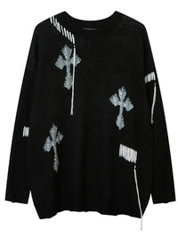 Men's Cross Round Neck Sweater