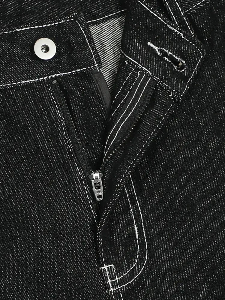 Men's Denim Shorts with Contrast Stitching
