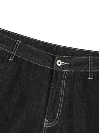 Men's Denim Shorts with Contrast Stitching