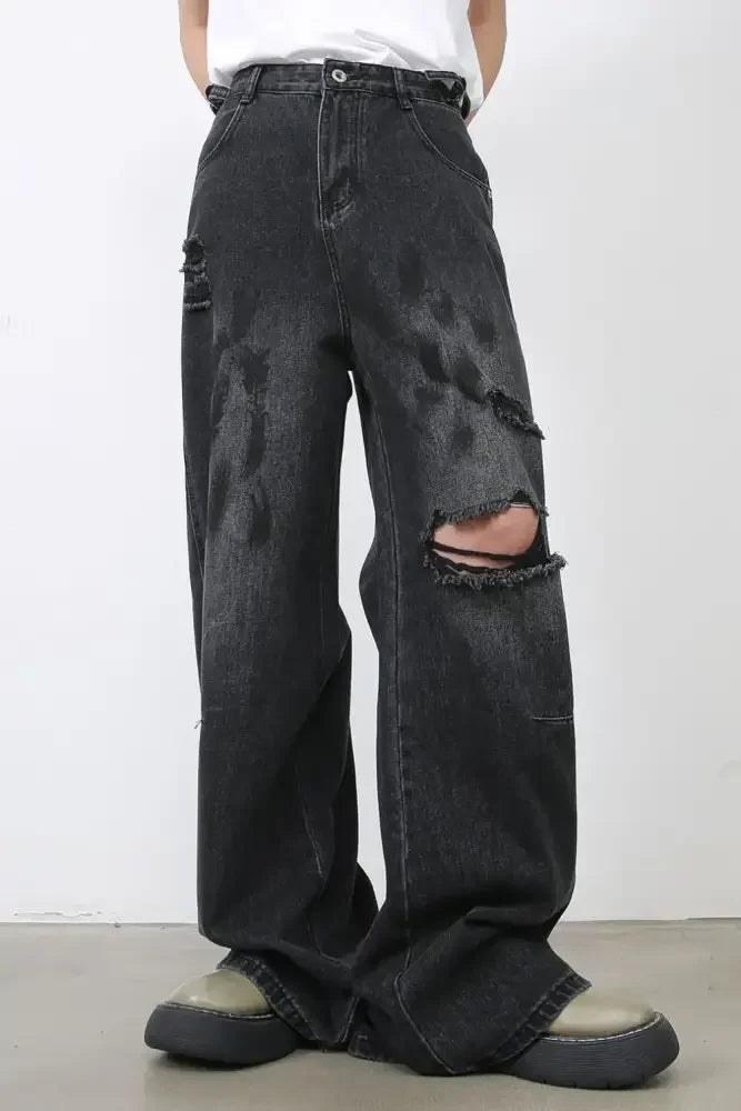 Men's Distressed Baggy Jeans