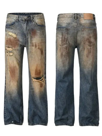Men's Distressed Bleached Loose Fit Jeans - Update AvenueTrendsi100400170155546100400170155546Men's Distressed Bleached Loose Fit JeansVintage Blue