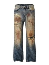 Men's Distressed Bleached Loose Fit Jeans - Update AvenueTrendsi100400170155546100400170155546Men's Distressed Bleached Loose Fit JeansVintage Blue