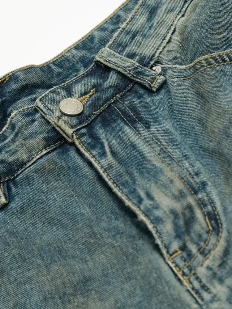 Men's Distressed Camo Patchwork Denim Shorts - Update AvenueTrendsi100400075334492100400075334492Men's Distressed Camo Patchwork Denim ShortsBlue