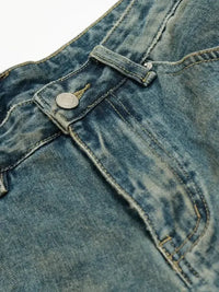 Men's Distressed Camo Patchwork Denim Shorts - Update AvenueTrendsi100400075334492100400075334492Men's Distressed Camo Patchwork Denim ShortsBlue
