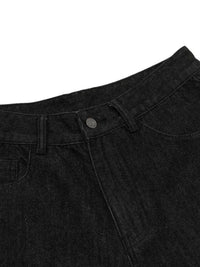 Men's Distressed Camo Trim Denim Bermuda Shorts