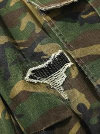 Men's Distressed Camouflage Cargo Shorts