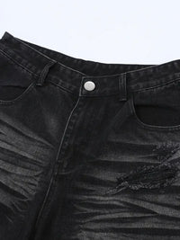 Men's Distressed Camouflage Denim Shorts