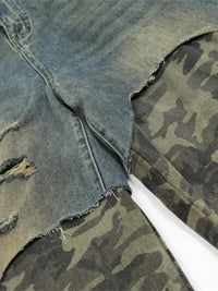Men's Distressed Camouflage Patchwork Denim Shorts - Update AvenueTrendsi100400460156528100400460156528Men's Distressed Camouflage Patchwork Denim ShortsBlue