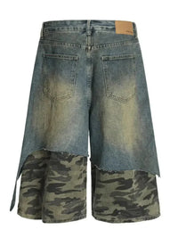 Men's Distressed Camouflage Patchwork Denim Shorts - Update AvenueTrendsi100400460156528100400460156528Men's Distressed Camouflage Patchwork Denim ShortsBlue
