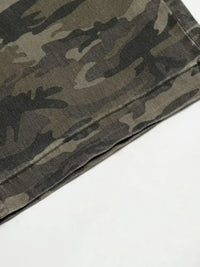 Men's Distressed Camouflage Patchwork Jeans
