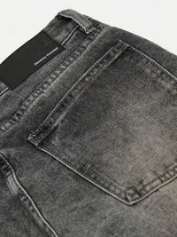 Men's Distressed Camouflage Patchwork Jeans