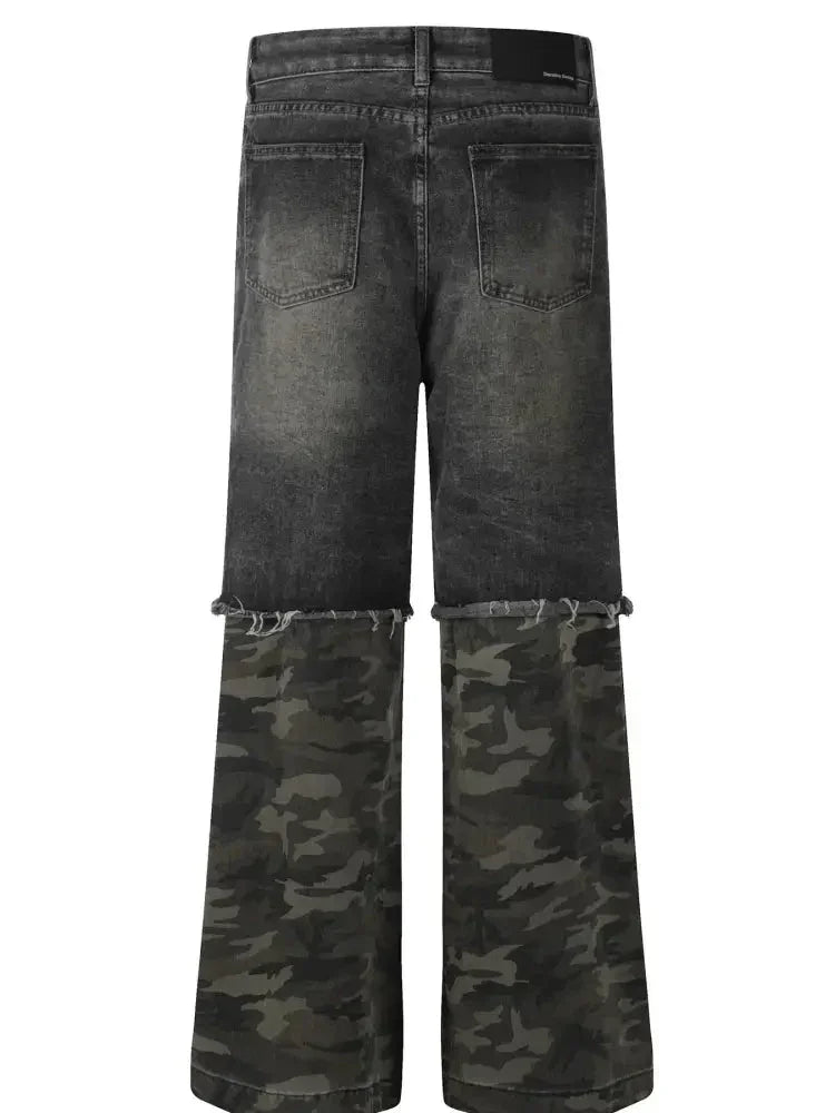 Men's Distressed Camouflage Patchwork Loose Fit Jeans - Update AvenueTrendsi100400780302969100400780302969Men's Distressed Camouflage Patchwork Loose Fit JeansBlack