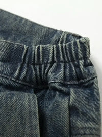 Men's Distressed Camouflage Patchwork Wide Leg Jeans