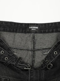 Men's Distressed Cargo Wide Leg Jeans
