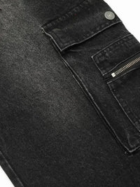 Men's Distressed Cargo Wide Leg Jeans