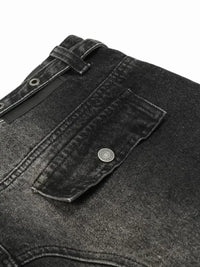 Men's Distressed Cargo Wide Leg Jeans