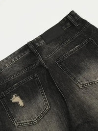 Men's Distressed Cat's Whisker Washed Bootcut Jeans