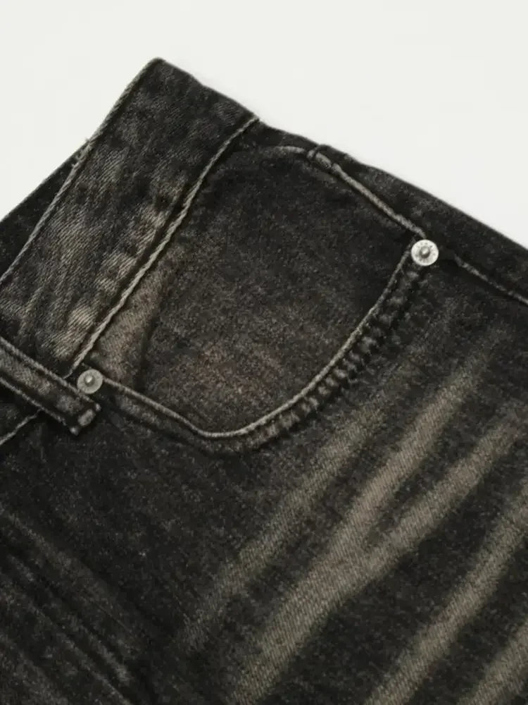 Men's Distressed Cat's Whisker Washed Bootcut Jeans