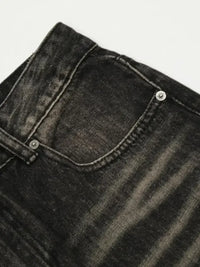 Men's Distressed Cat's Whisker Washed Bootcut Jeans