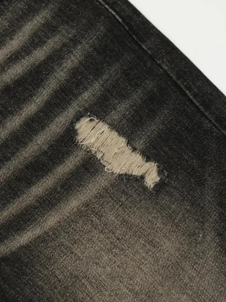Men's Distressed Cat's Whisker Washed Bootcut Jeans