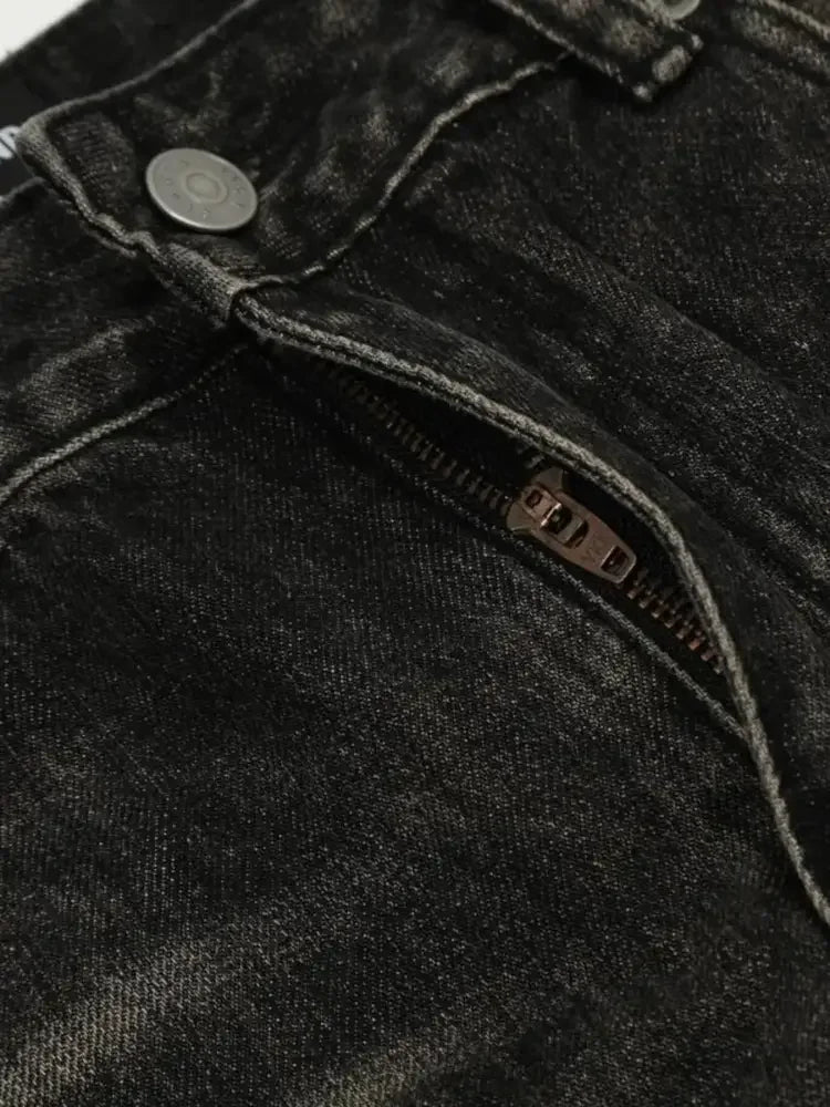 Men's Distressed Cat's Whisker Washed Bootcut Jeans