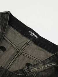 Men's Distressed Cat's Whisker Washed Bootcut Jeans
