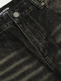 Men's Distressed Cat's Whisker Washed Bootcut Jeans
