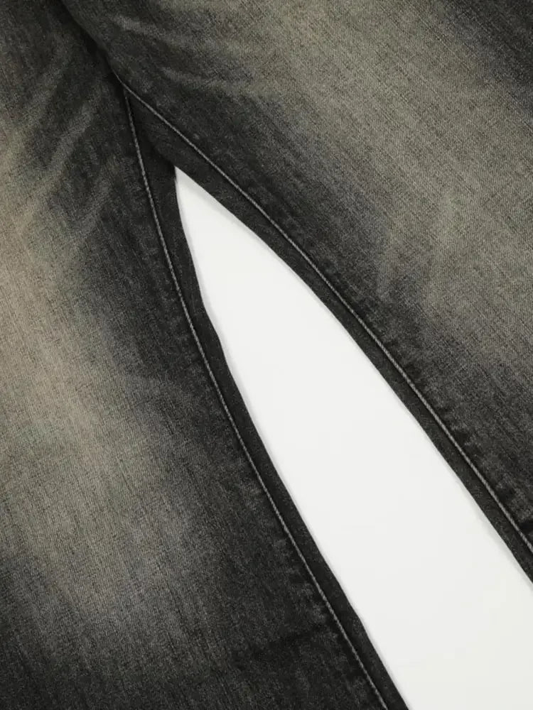 Men's Distressed Cat's Whisker Washed Bootcut Jeans