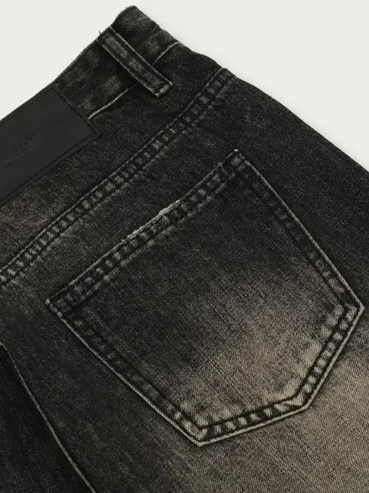 Men's Distressed Cat's Whisker Washed Bootcut Jeans