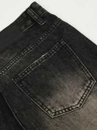 Men's Distressed Cat's Whisker Washed Bootcut Jeans