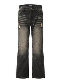 Men's Distressed Cat's Whisker Washed Bootcut Jeans
