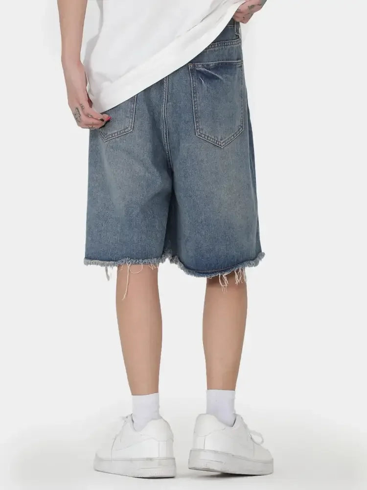 Men's Distressed Denim Shorts