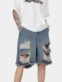 Men's Distressed Denim Shorts