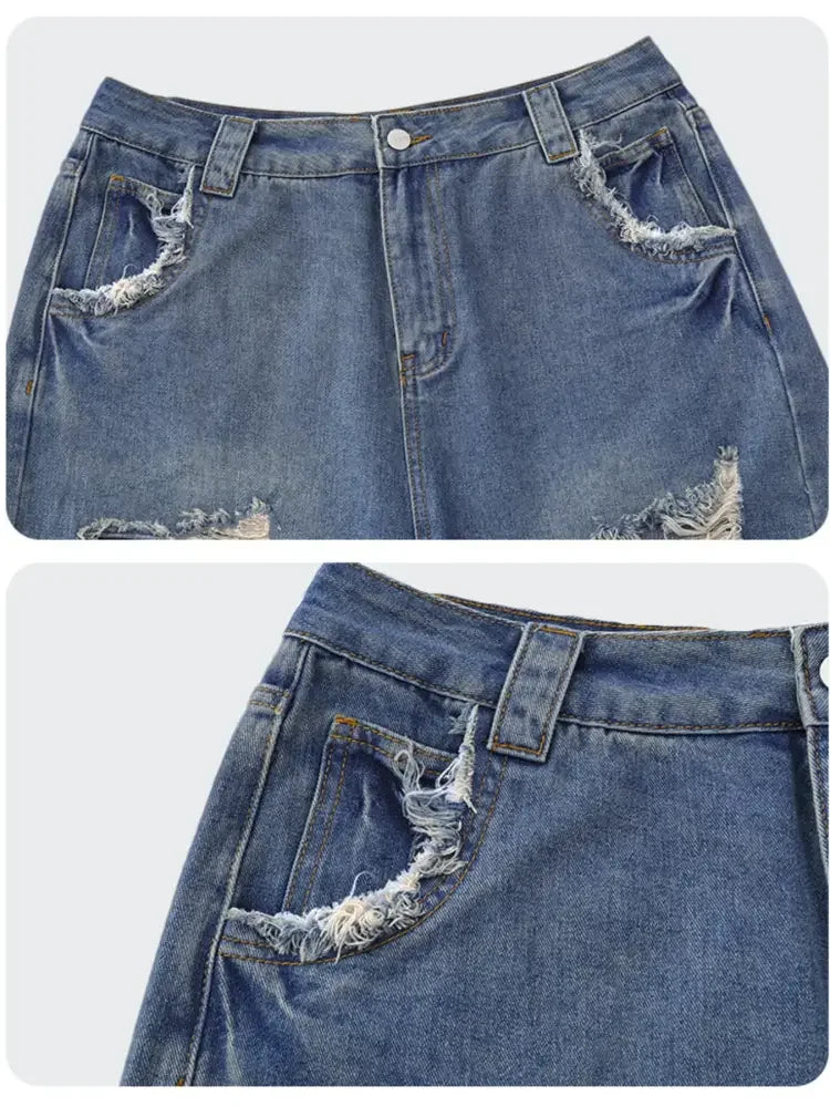 Men's Distressed Denim Shorts