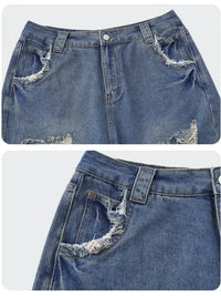 Men's Distressed Denim Shorts