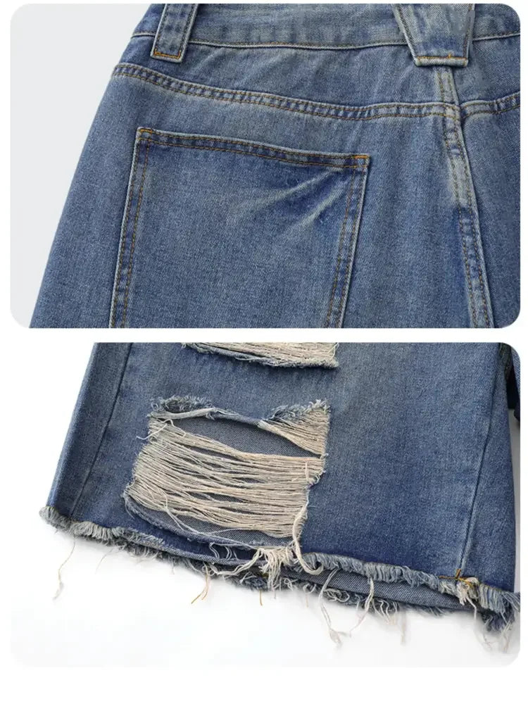 Men's Distressed Denim Shorts