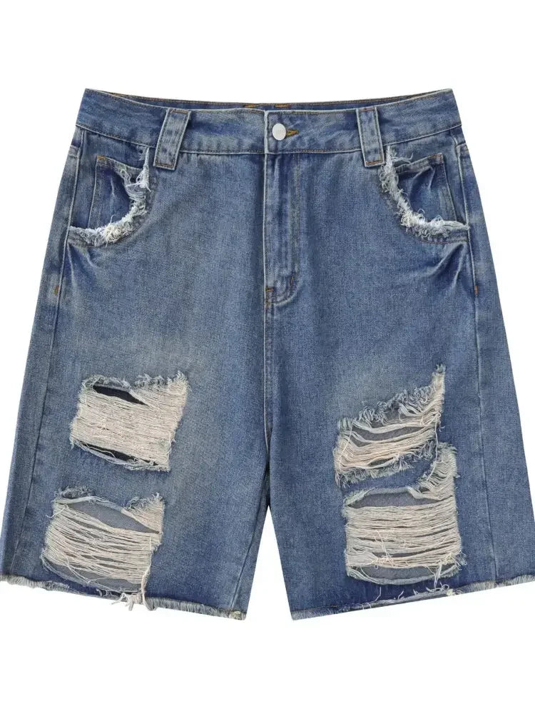 Men's Distressed Denim Shorts