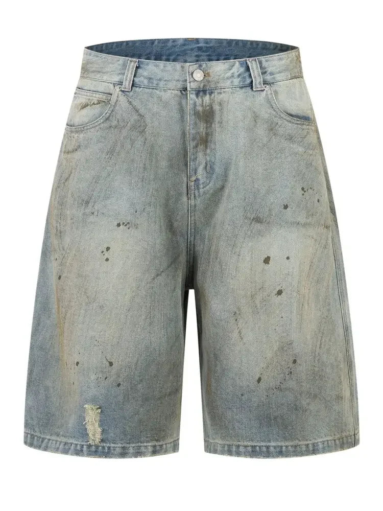 Men's Distressed Denim Shorts