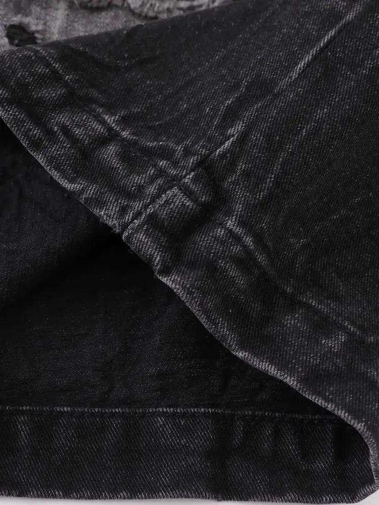 Men's Distressed Denim Shorts with Plaid Patches - Update AvenueTrendsi100400819153797100400819153797Men's Distressed Denim Shorts with Plaid PatchesBlack