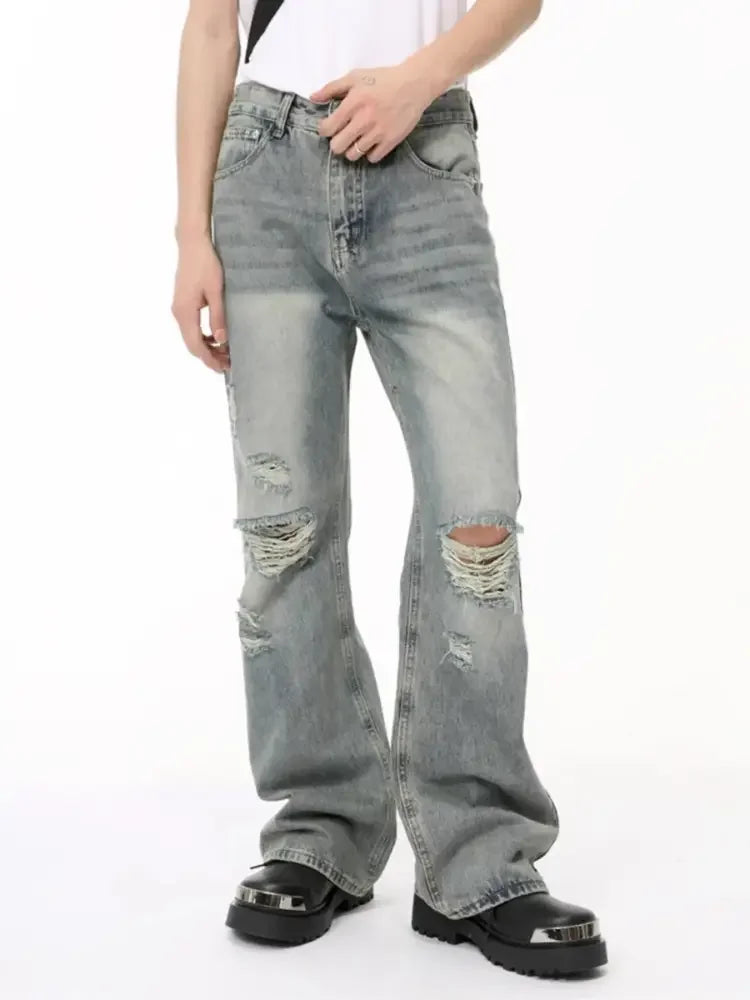 Men's Distressed Flare Jeans