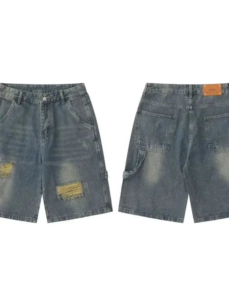 Men's Distressed High - Waist Denim Shorts - Update AvenueTrendsi100400730607215100400730607215Men's Distressed High - Waist Denim ShortsLight Blue