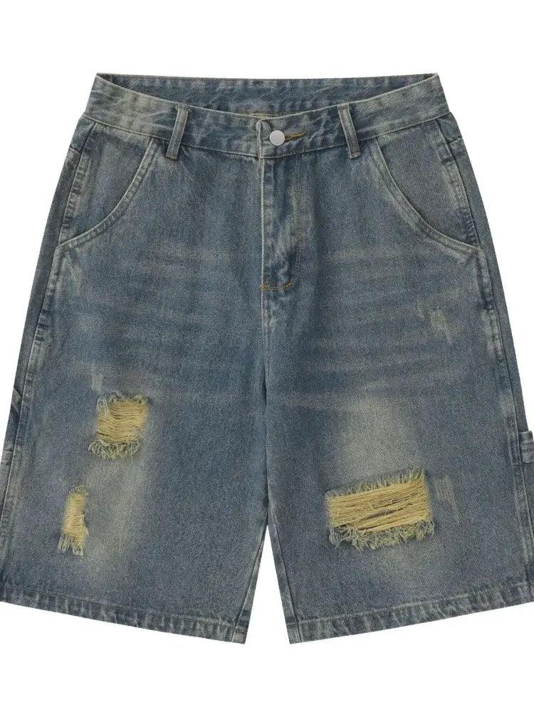 Men's Distressed High - Waist Denim Shorts - Update AvenueTrendsi100400730607215100400730607215Men's Distressed High - Waist Denim ShortsLight Blue