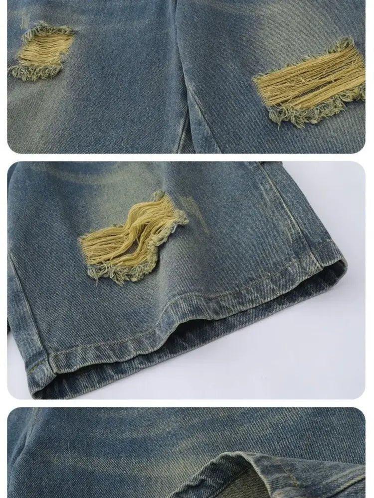 Men's Distressed High - Waist Denim Shorts - Update AvenueTrendsi100400730607215100400730607215Men's Distressed High - Waist Denim ShortsLight Blue