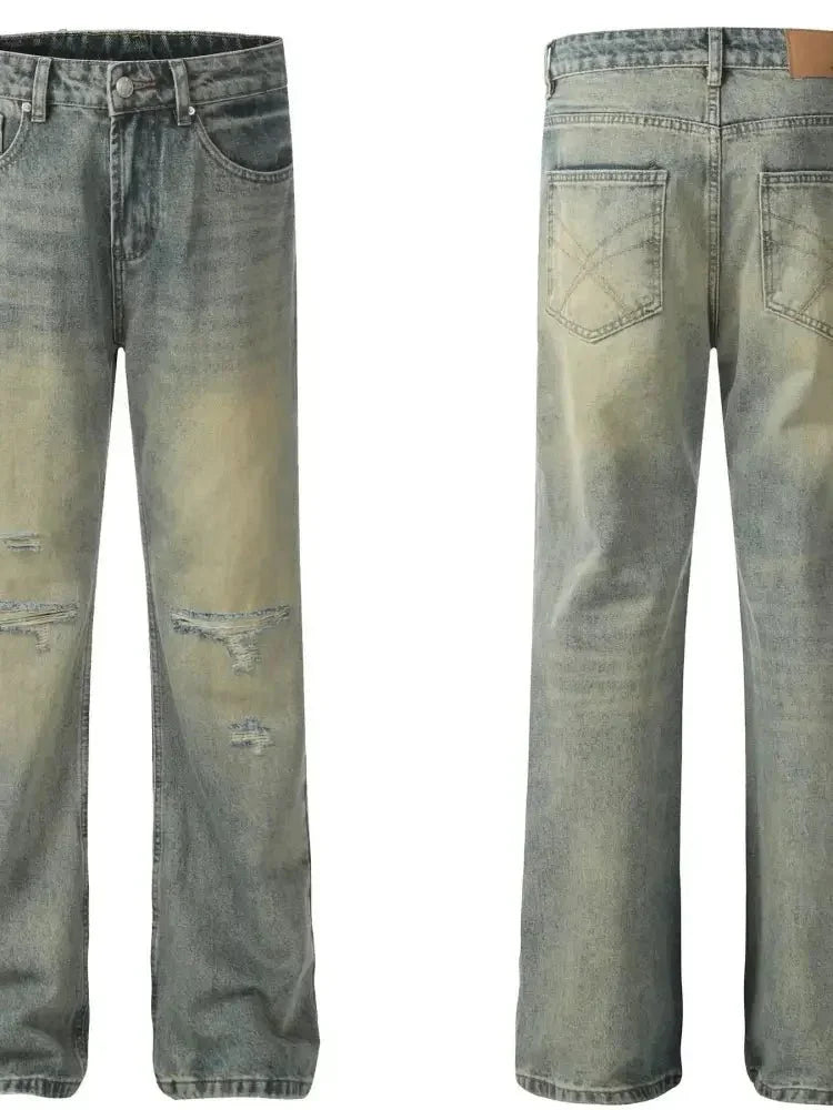 Men's Distressed High - Waist Straight Leg Jeans - Update AvenueTrendsi100400216972535100400216972535Men's Distressed High - Waist Straight Leg JeansNostalgic Blue